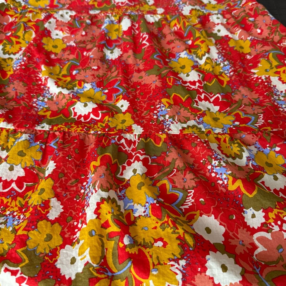 Loft Red Floral Mini Dress-Adjustable Straps-Lined-Women’s Size Medium EUC - Picture 9 of 13